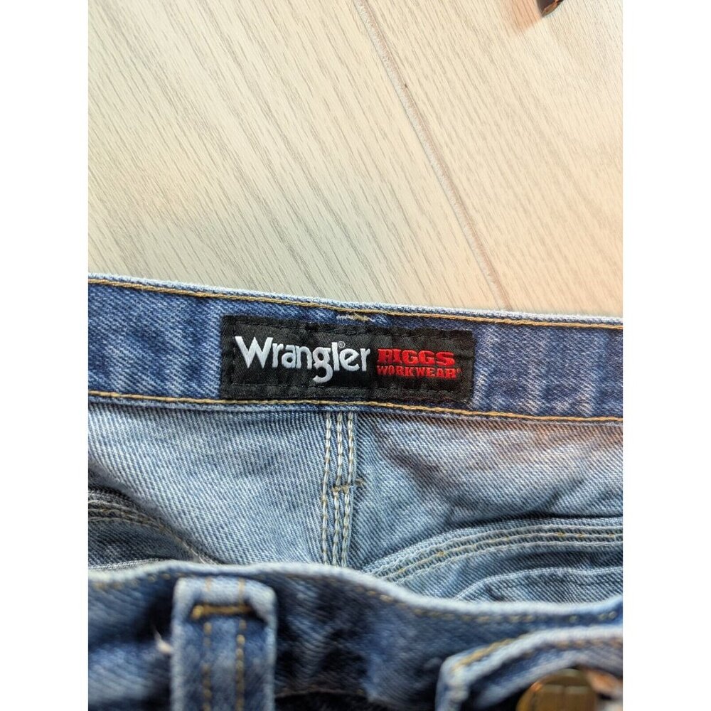Wrangler Riggs Jeans Adult 34x30 Blue Denim Regular Fit Straight Cut Mens * - Picture 8 of 11